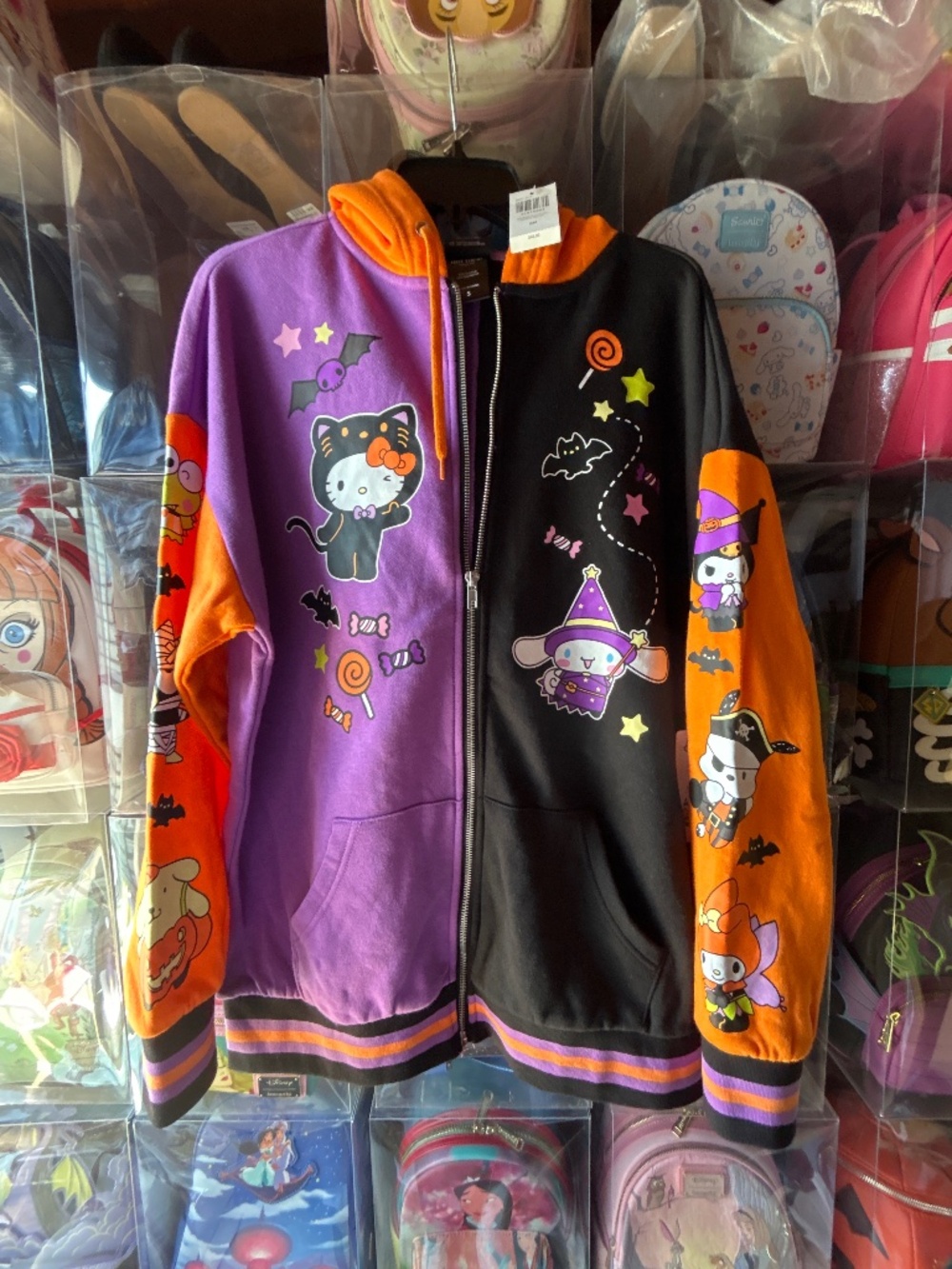 Sanrio Hello Kitty My Melody Cinnamoroll Kuromi Keroppi Zip Hoodie Women Small